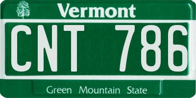 VT license plate CNT786