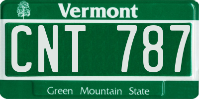 VT license plate CNT787