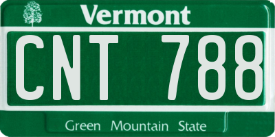 VT license plate CNT788