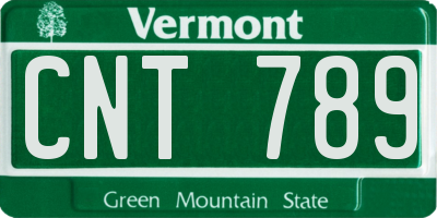 VT license plate CNT789