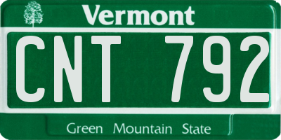 VT license plate CNT792