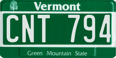 VT license plate CNT794