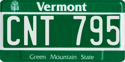 VT license plate CNT795