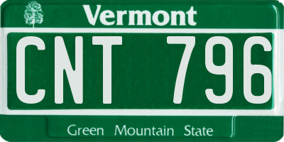 VT license plate CNT796