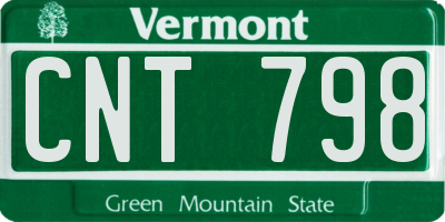 VT license plate CNT798