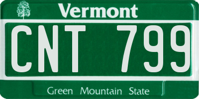 VT license plate CNT799