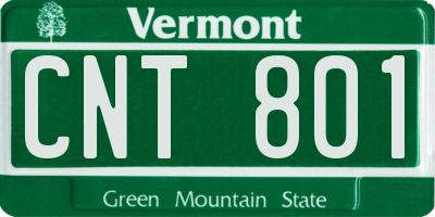 VT license plate CNT801