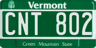VT license plate CNT802