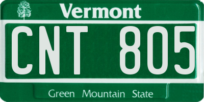VT license plate CNT805