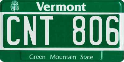 VT license plate CNT806