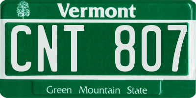 VT license plate CNT807