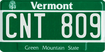 VT license plate CNT809