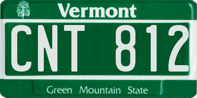 VT license plate CNT812