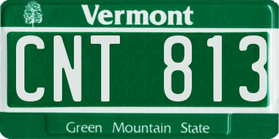 VT license plate CNT813