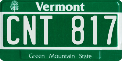 VT license plate CNT817