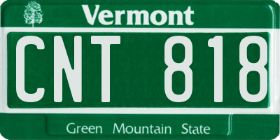 VT license plate CNT818