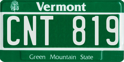 VT license plate CNT819
