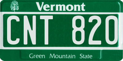 VT license plate CNT820