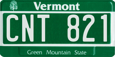 VT license plate CNT821