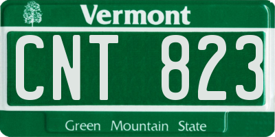 VT license plate CNT823
