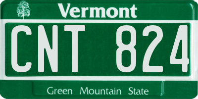 VT license plate CNT824