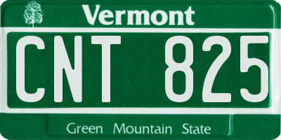 VT license plate CNT825