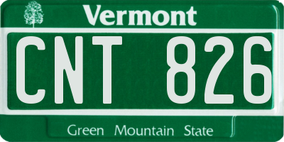 VT license plate CNT826