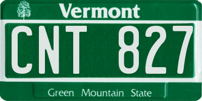 VT license plate CNT827