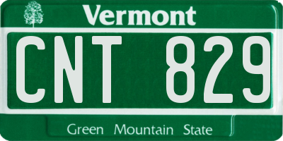 VT license plate CNT829