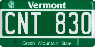 VT license plate CNT830
