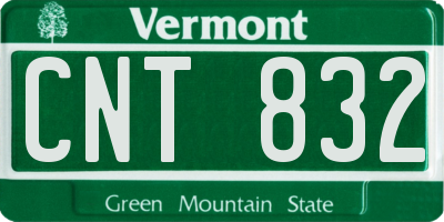 VT license plate CNT832