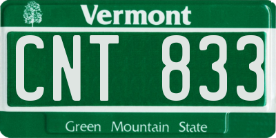VT license plate CNT833