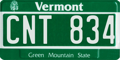 VT license plate CNT834
