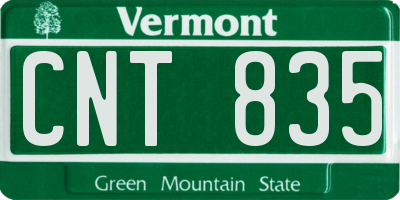 VT license plate CNT835
