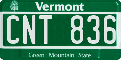 VT license plate CNT836
