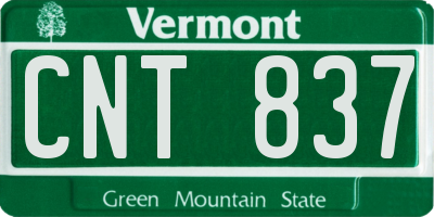 VT license plate CNT837