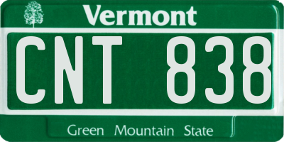 VT license plate CNT838