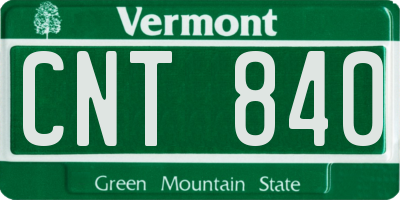 VT license plate CNT840