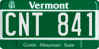 VT license plate CNT841