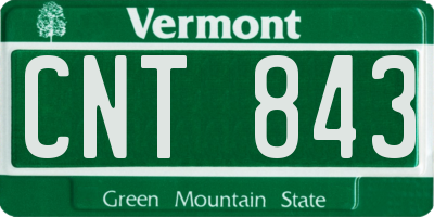 VT license plate CNT843