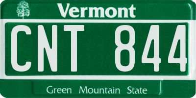 VT license plate CNT844