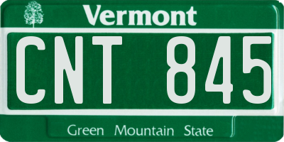 VT license plate CNT845