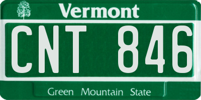 VT license plate CNT846