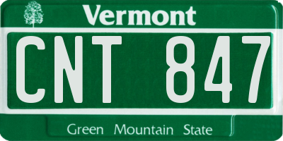 VT license plate CNT847