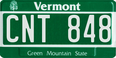 VT license plate CNT848