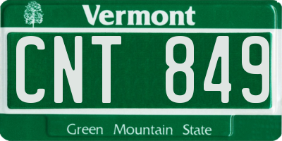 VT license plate CNT849