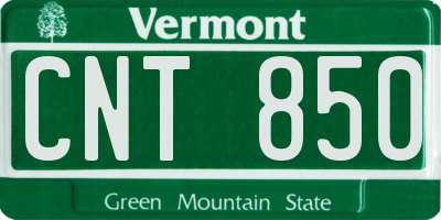 VT license plate CNT850