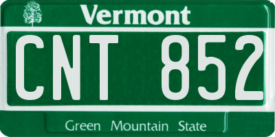 VT license plate CNT852