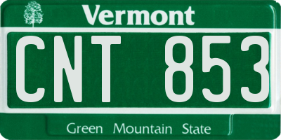 VT license plate CNT853