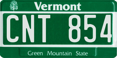 VT license plate CNT854